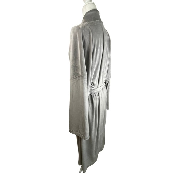 SKIMS Size Med Velour Long Wrap Robe Gray Belted Soft Plush Lounge Pockets - Picture 4 of 12